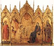 Simone Martini The Annunciation with SS.Ansanus and Margaret and Four Prophets oil
